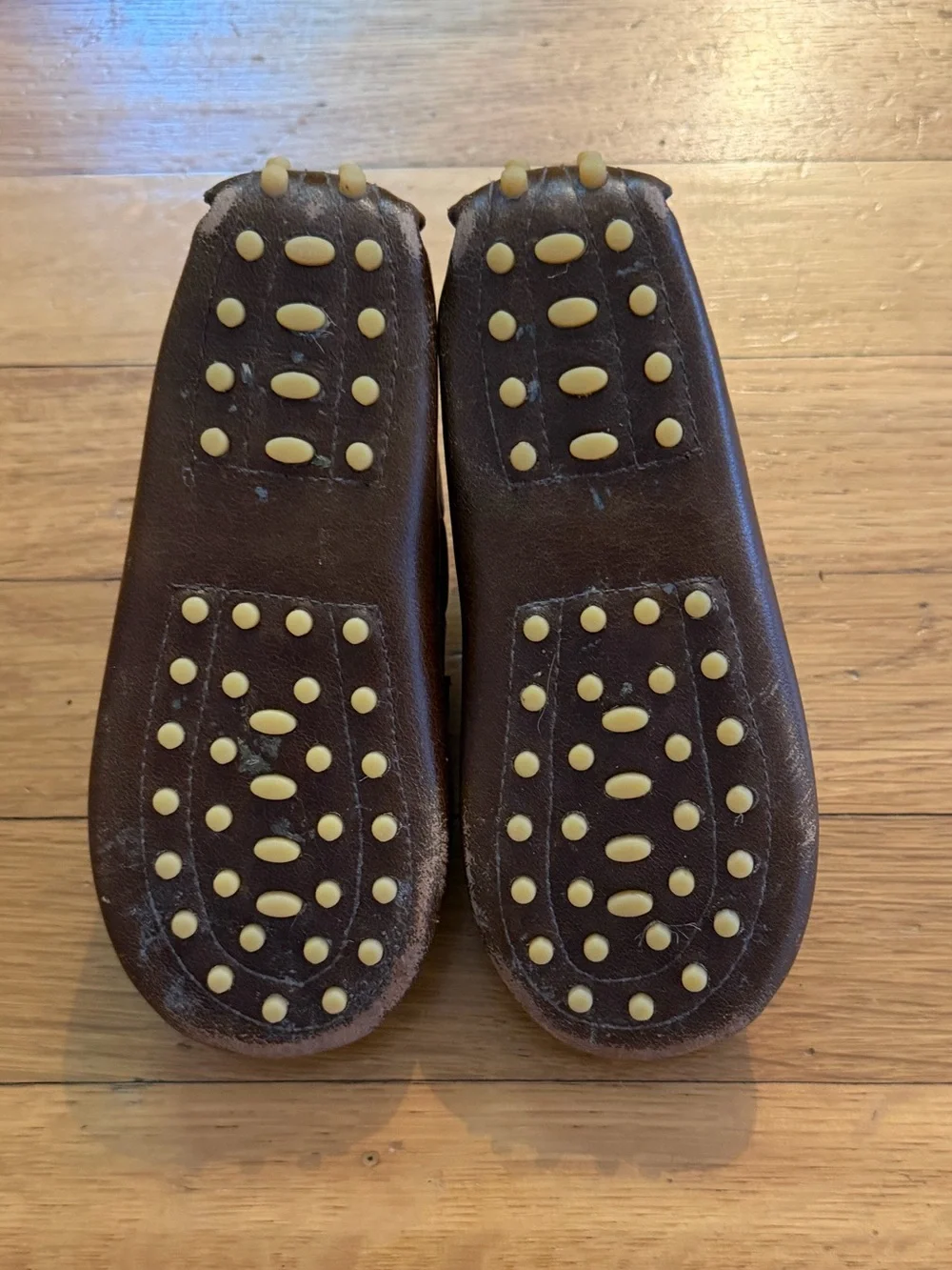 Elephantito Brown Kids Moccasin Loafers with Contrast Stitch